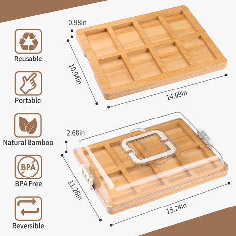 CAWIU locking lid on charcuterie board for secure transport and storage