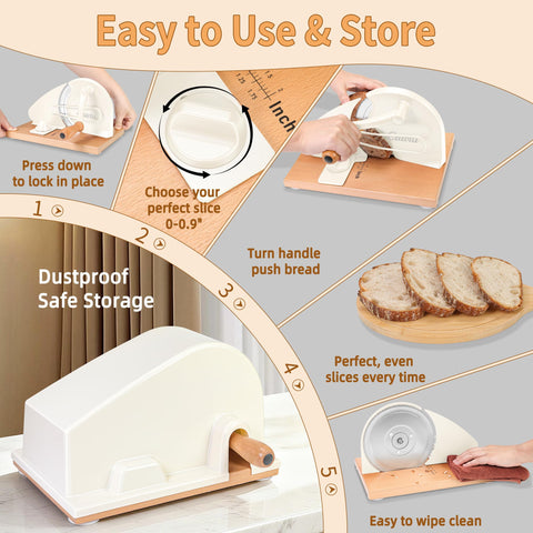 CAWIU bread slicer removable blade for quick cleaning after use