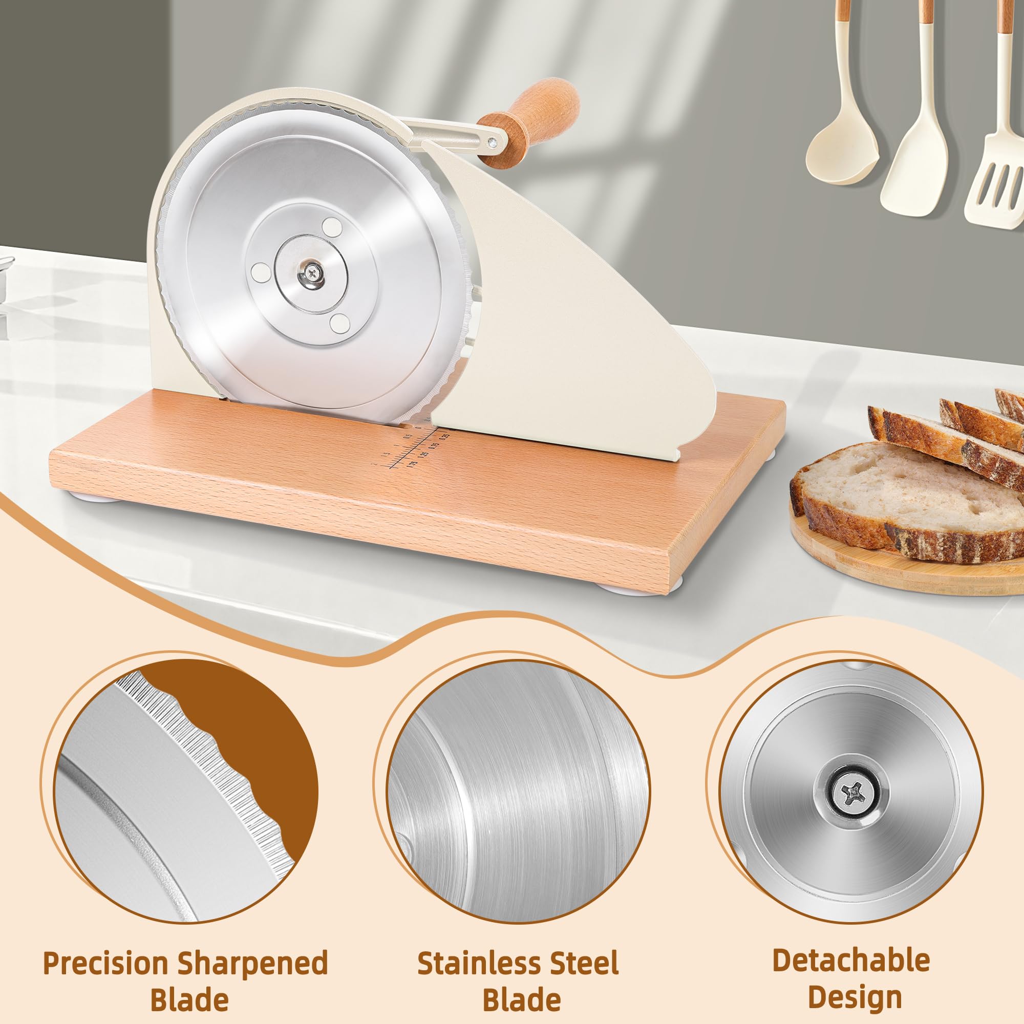 CAWIU bread slicer stable base with four suction cups on counter