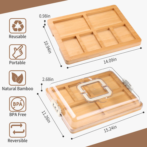 CAWIU six-compartment board ready for an organized spread