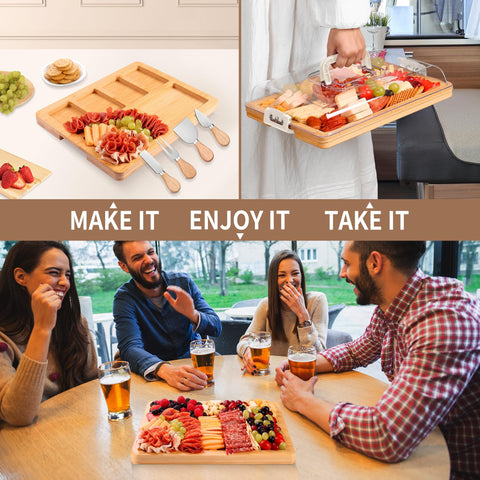 CAWIU four-tool cheese set included for versatile serving