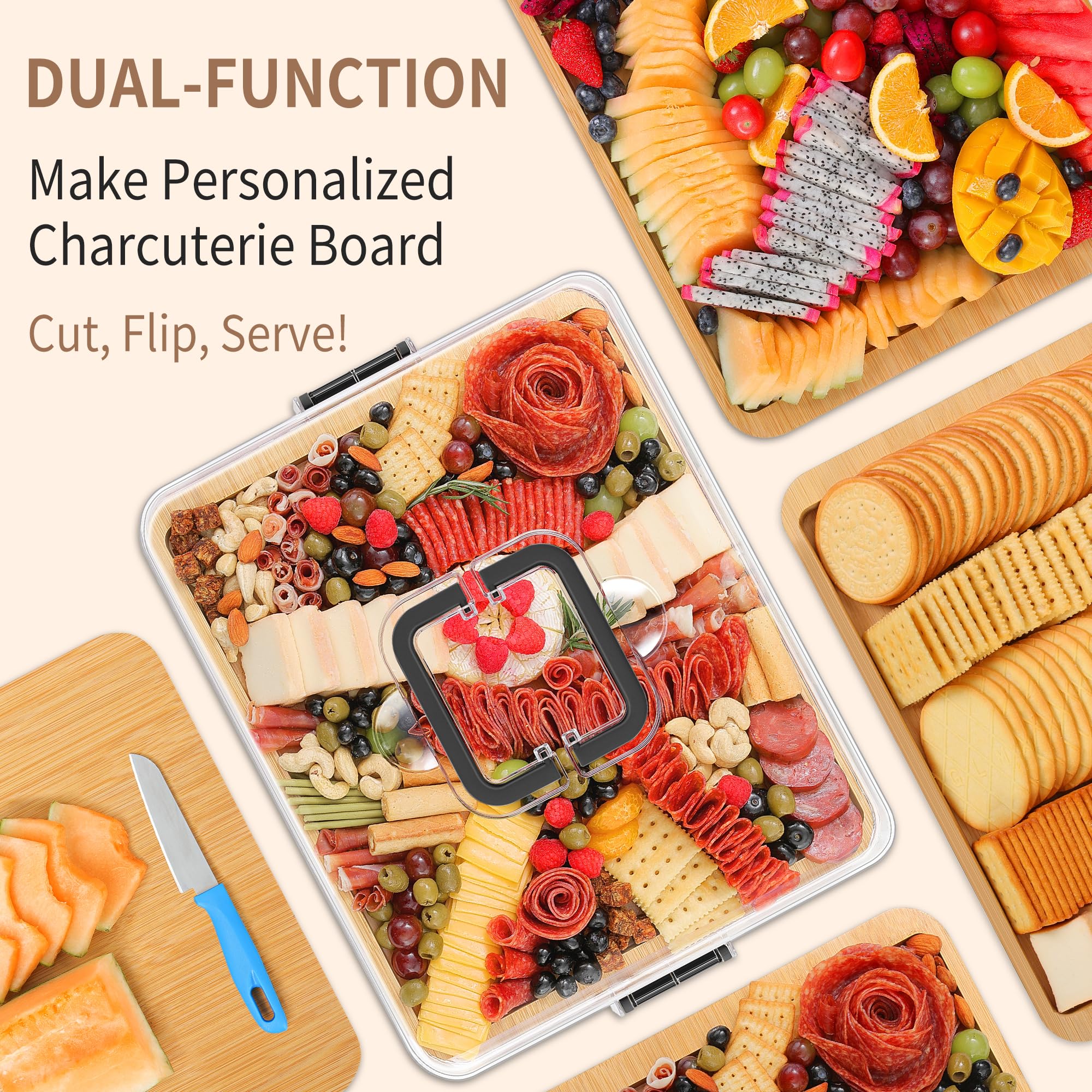 CAWIU customizable compartments help keep foods organized during events