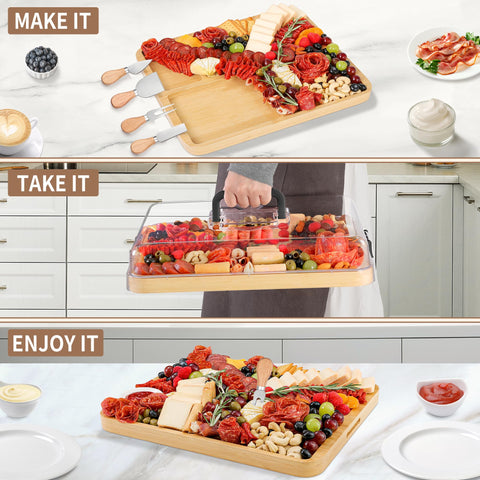 CAWIU four cheese knife set included for effortless entertaining.