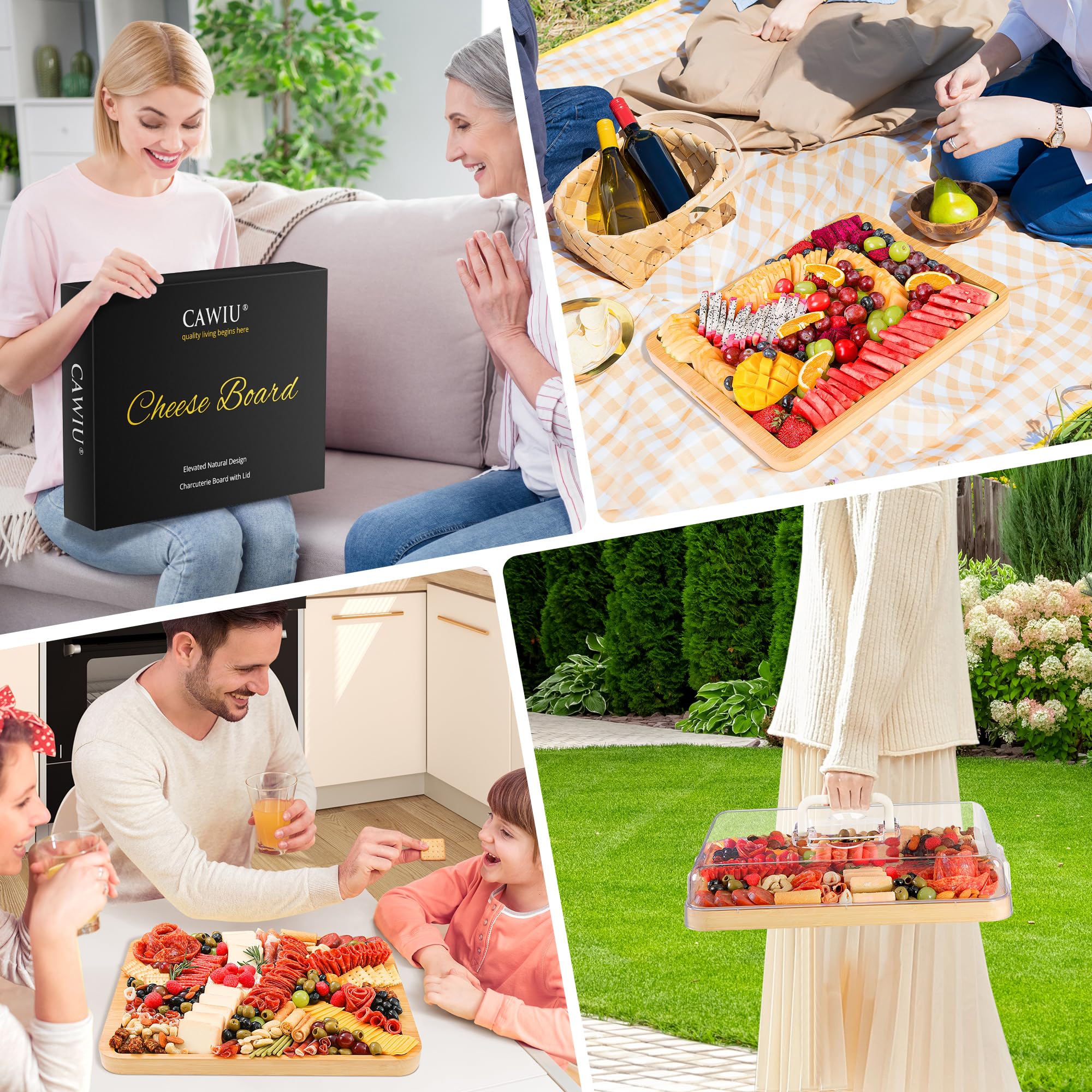 CAWIU large 15x12 charcuterie board ideal for entertaining