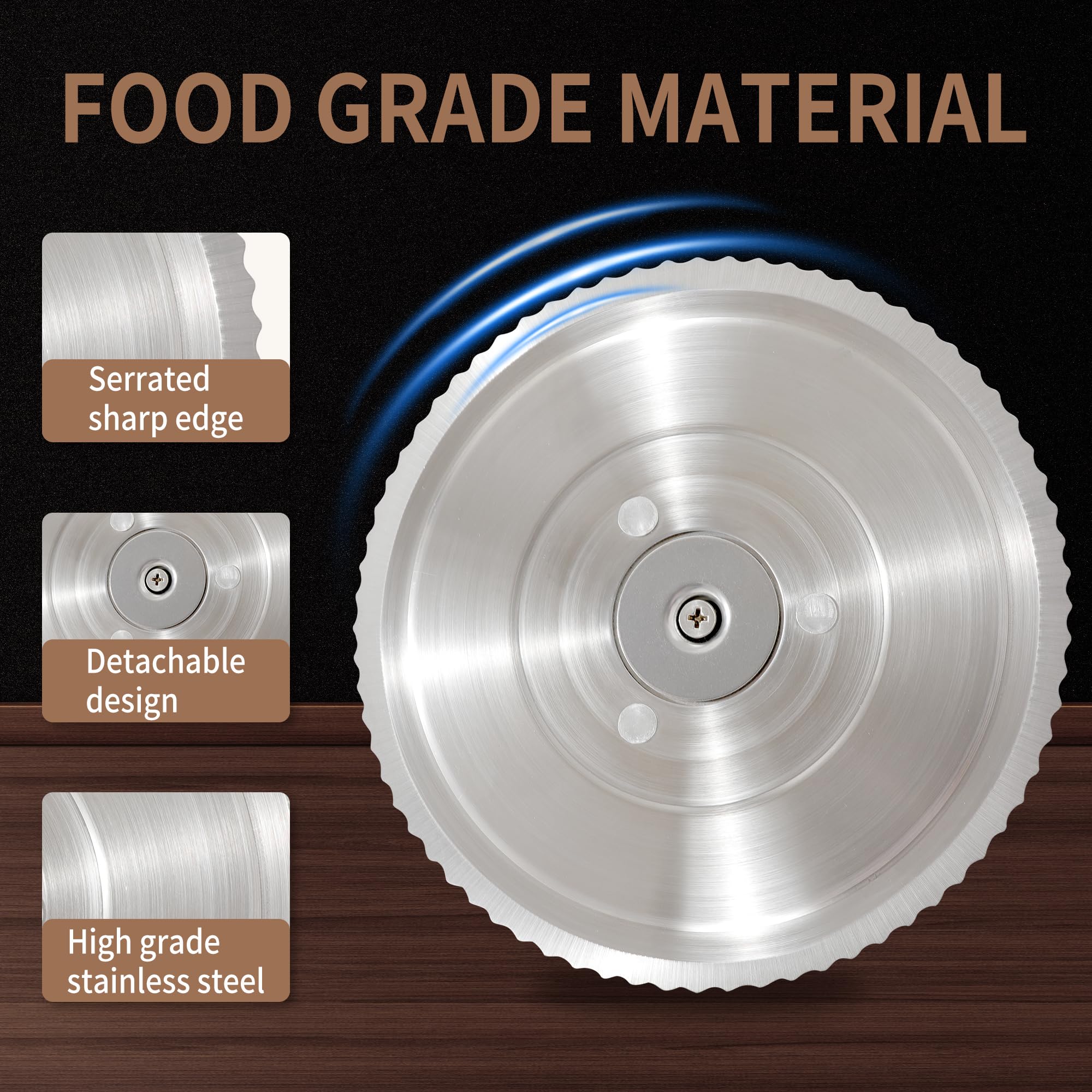 CAWIU stainless steel blade delivers smooth, clean cuts on crusty and soft loaves.