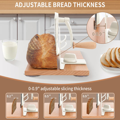 CAWIU thickness adjustment knob shows control up to 0.9 inches for customizable slices.