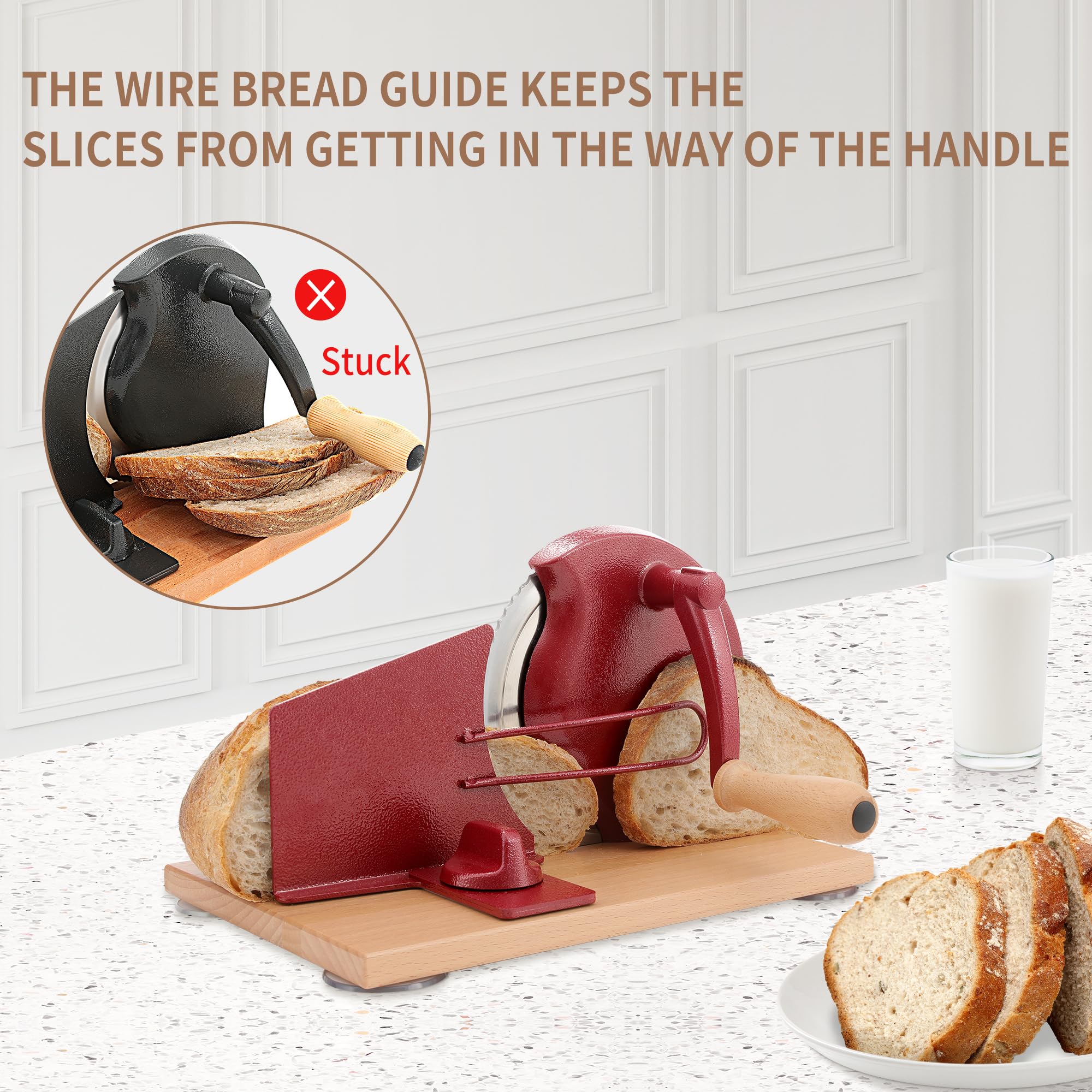 CAWIU metal guide keeps slices aligned and blade away from handle