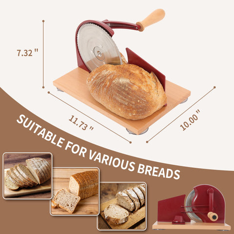 CAWIU bread slicer versatile for soft loaves and crusty bread