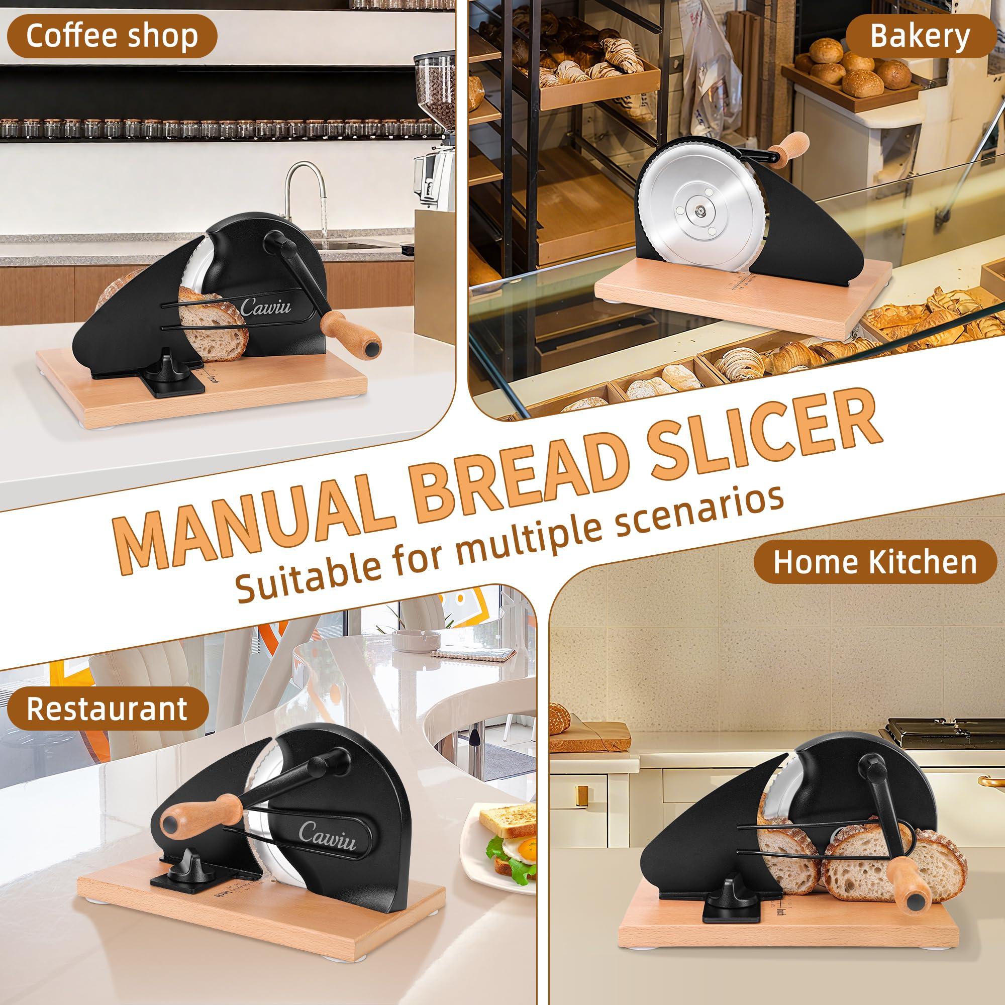 CAWIU Upgraded Bread Slicer removable blade design makes cleaning quick.