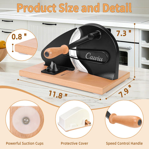 CAWIU Upgraded Bread Slicer metal guide delivers smooth, jam-free cuts.