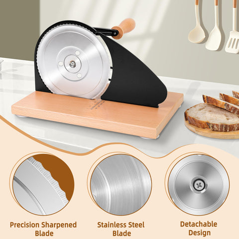 CAWIU Upgraded Bread Slicer suction cups grip the surface for steady slicing.