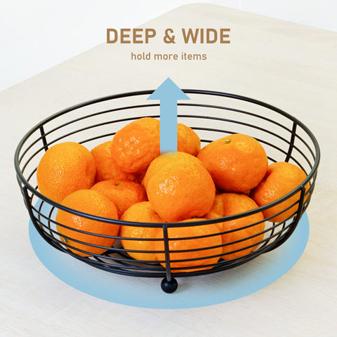 CAXXA slim elegant design basket adds modern style and practical storage to counters.