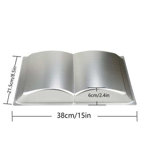 Cayanmydery book-shaped cake pan side angle shows depth and shape