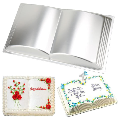 Cayanmydery book-shaped cake pan top view with nonstick release