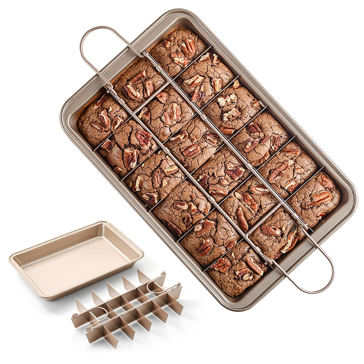 Cayanmydery brownie pan with 18 cavities for even portions