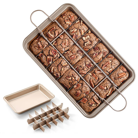 Cayanmydery brownie pan with 18 cavities for even portions