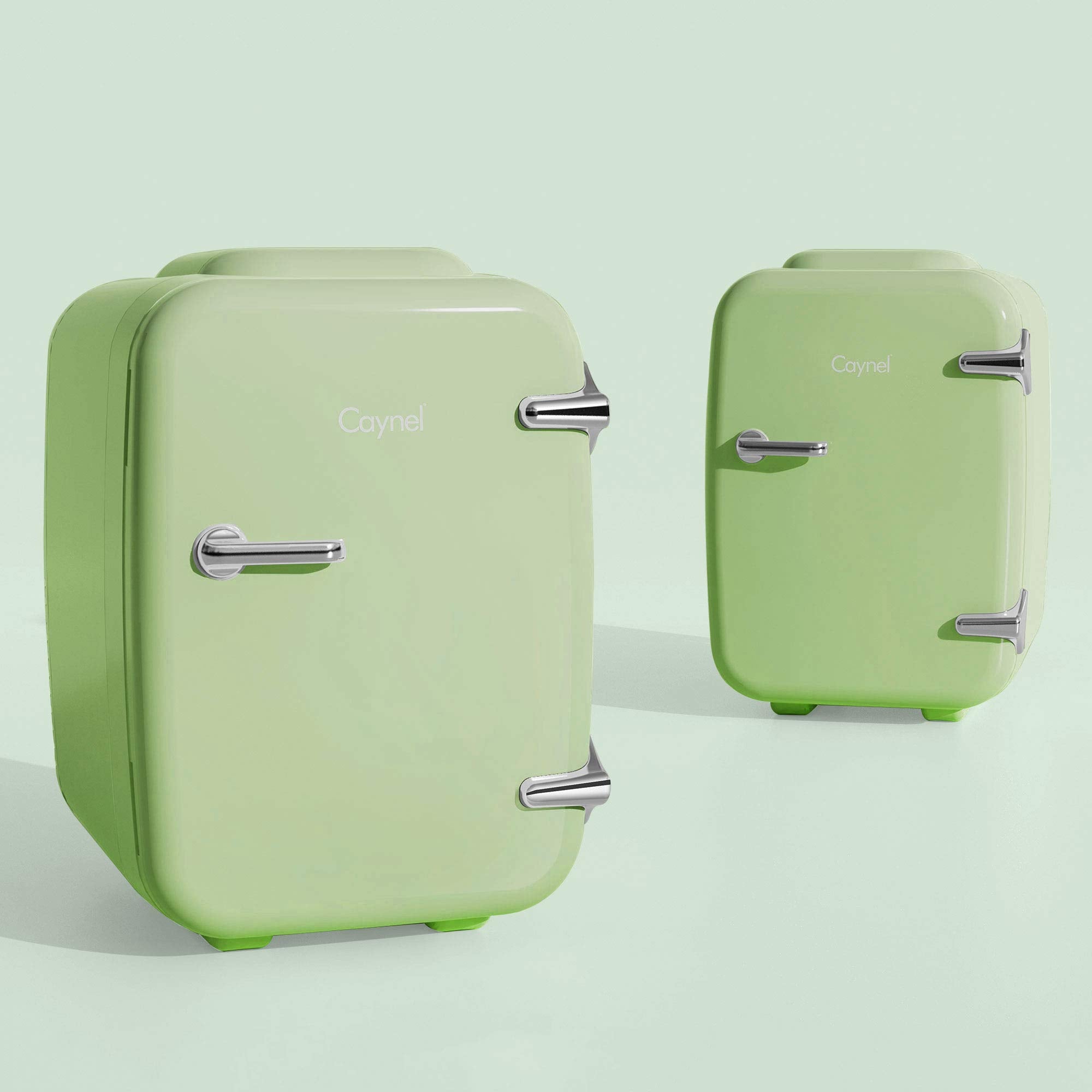 CAYNEL portable thermoelectric fridge with temperature control for beverages and cosmetics.