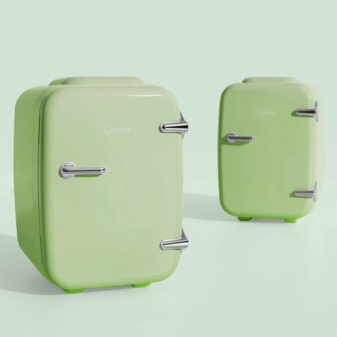 CAYNEL portable thermoelectric fridge with temperature control for beverages and cosmetics.