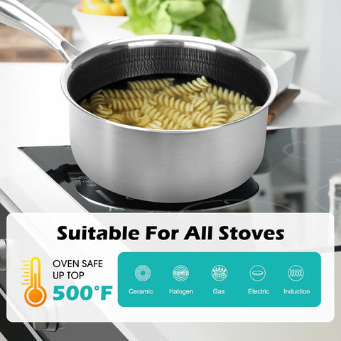 CBYJK 1QT saucepan ergonomic handle offers secure grip during everyday cooking