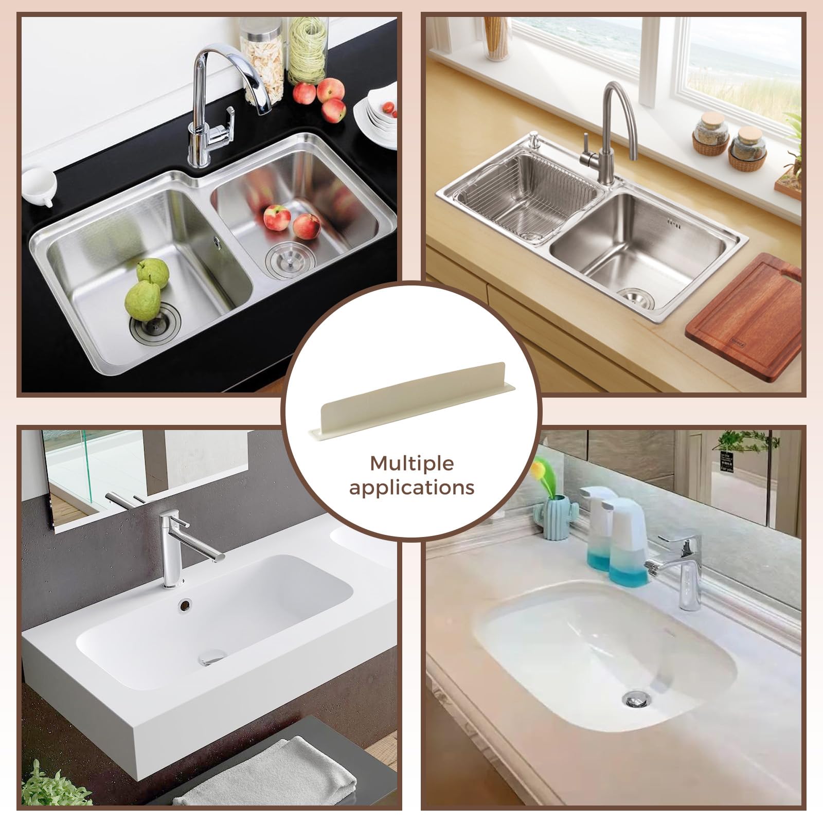 Flexible silicone seal adapts to a standard sink for reliable protection.
