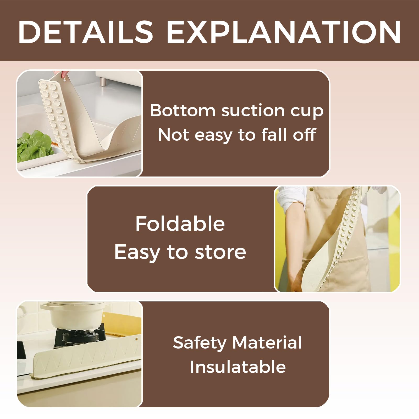 Universal fit works with sinks up to 20 inches for versatile protection.