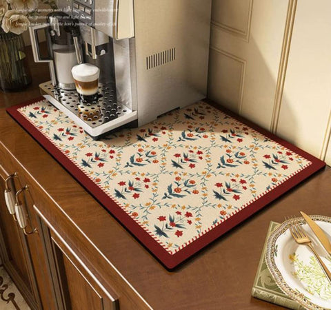Cciphy cute coffee maker mat on a counter keeps surfaces dry and organized.