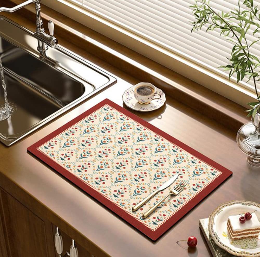 Cciphy durable rubber-lined mat provides anti-slip stability for glassware and a coffee pot.