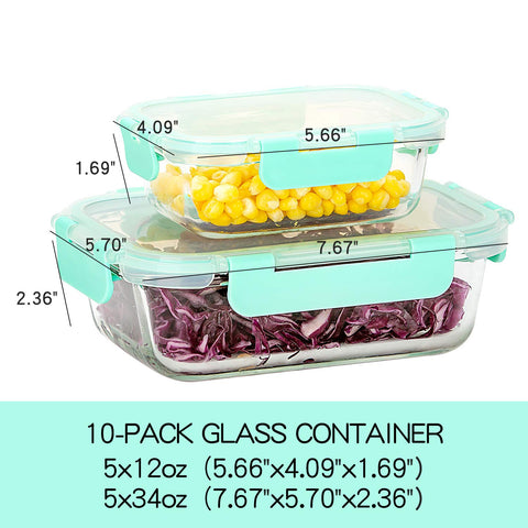 C CREST glass storage container with airtight lid closeup showing a secure seal.