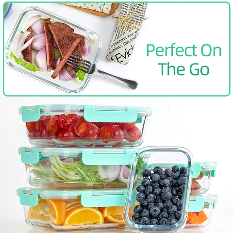 C CREST microwave-safe glass container ready for reheating meals.