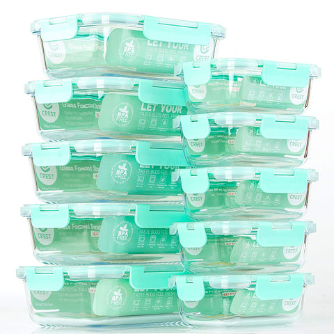 C CREST oven-safe glass container designed for heavy cooking heat.