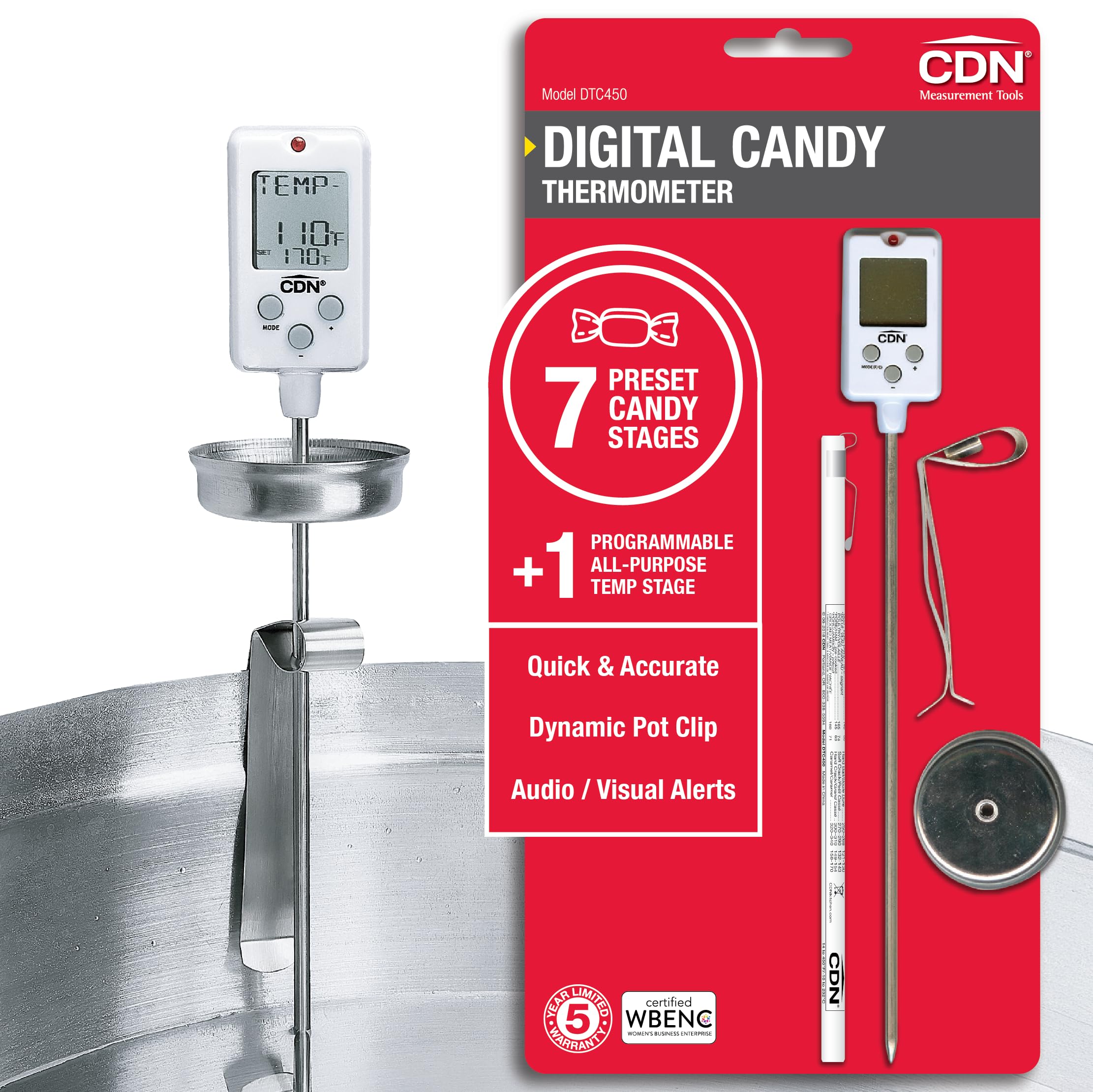 CDN Digital Candy Thermometer with 8-inch stem for precise candy temperatures