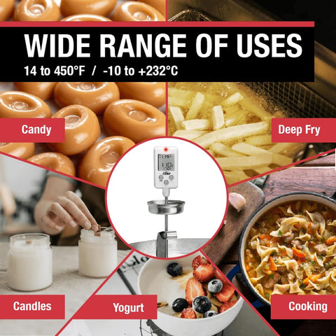 CDN Digital Candy Thermometer with audio and visual alerts signaling readiness