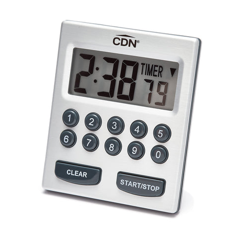 CDN Direct Entry 2-Alarm Timer front view with clear digits for precise timing