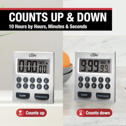 CDN Direct Entry 2-Alarm Timer keypad closeup showing direct entry for exact times