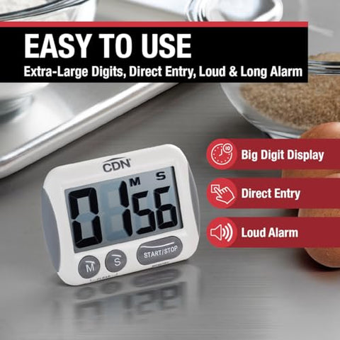 CDN Extra-Big Digit Timer emits a loud alarm for busy kitchens