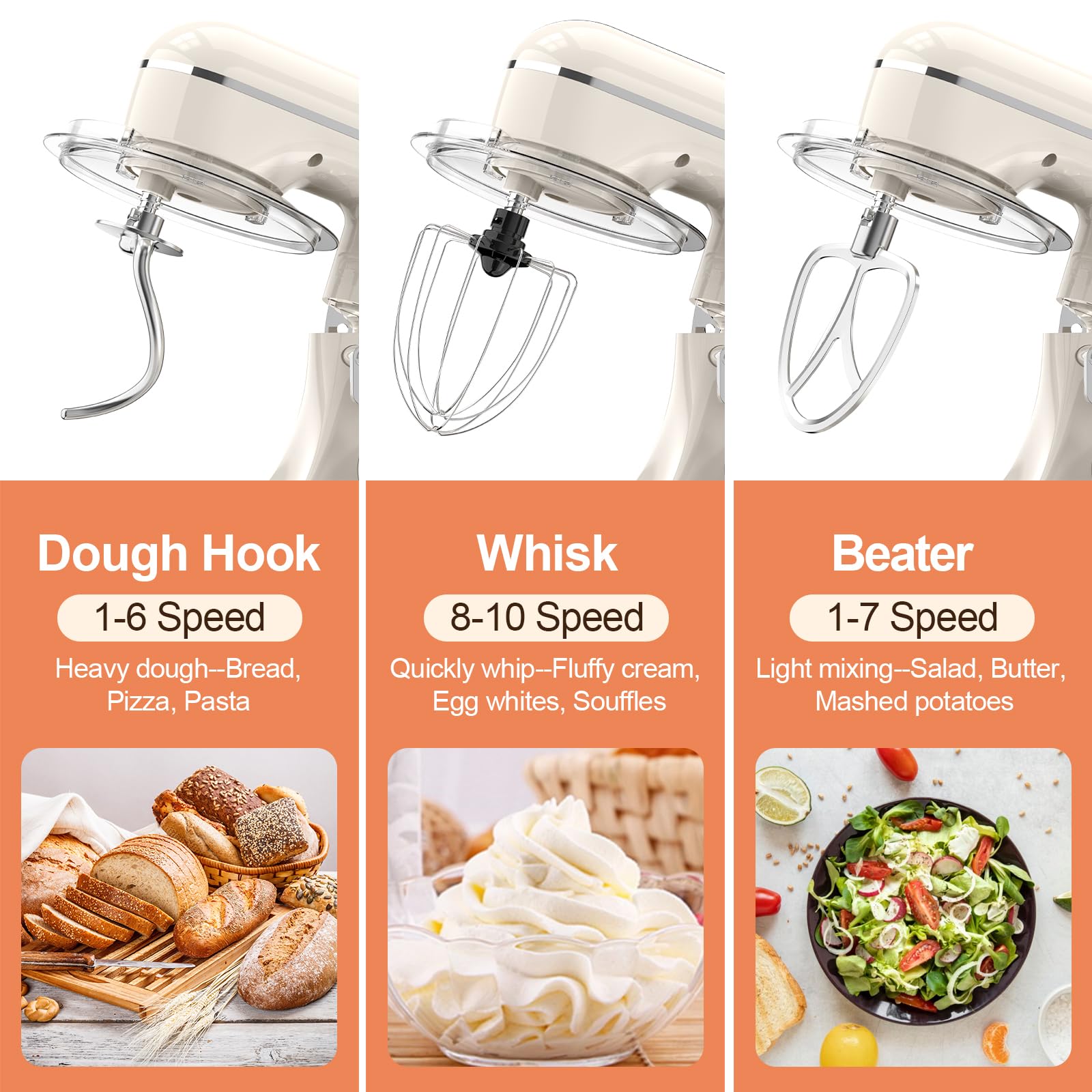 CEBORY 10-speed control enables precise batter and frosting consistency.