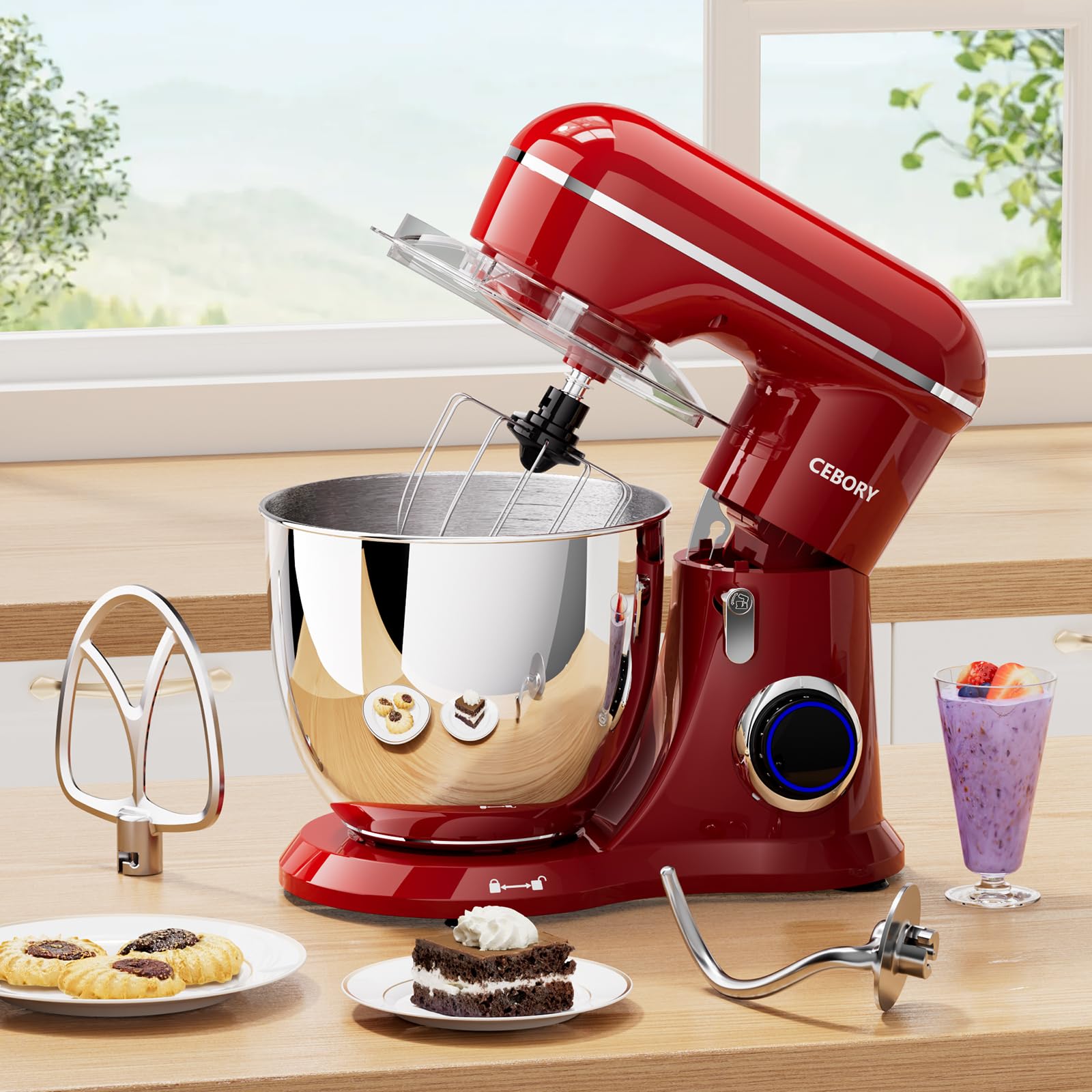 CEBORY detachable bowls and attachments simplify cleaning after cooking.