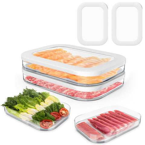 Cecnamt deli meat container in fridge; two-pack keeps slices organized and visible.