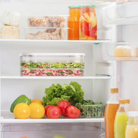 Cecnamt stackable lunch meat container optimizes fridge space and reduces clutter.