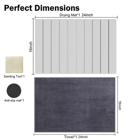 Cecnamt stone drying mat on counter with dishes demonstrates efficient drying