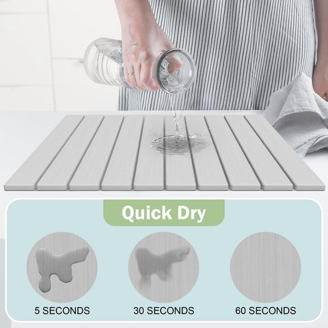 Cecnamt stone drying mat folded in a drawer saves space