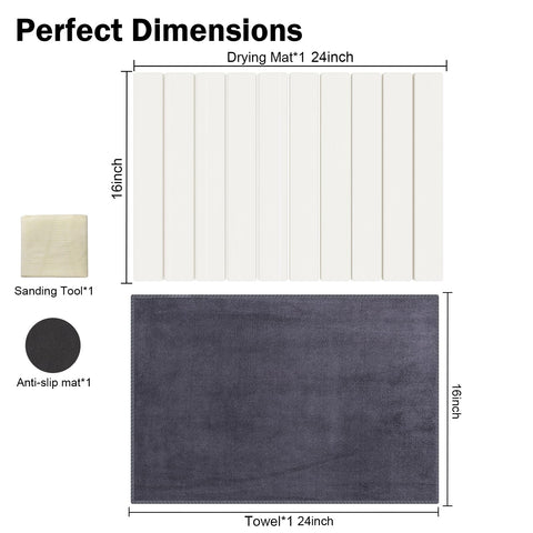 Cecnamt mat with towel and sanding tool for care and setup