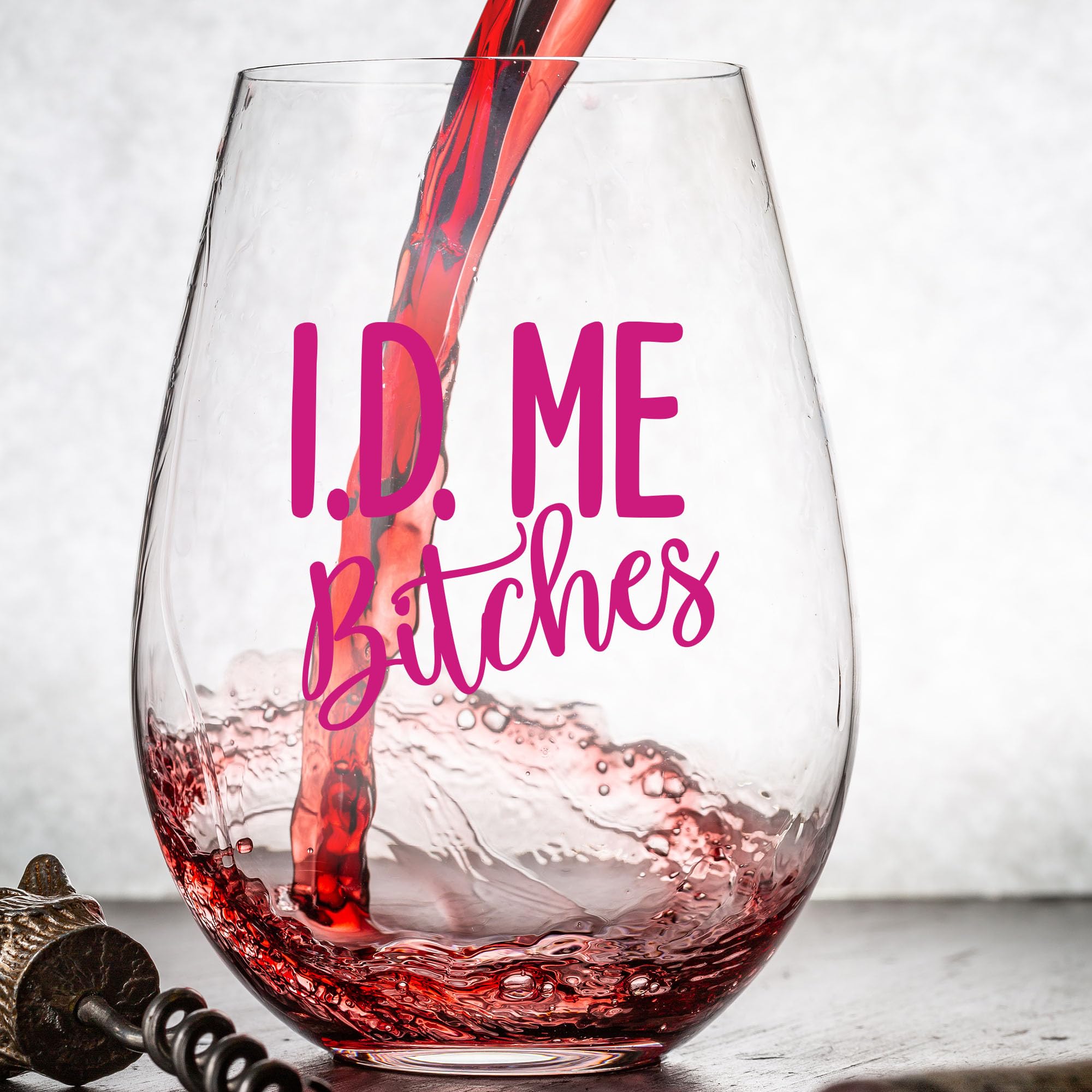 CEDAR CRATE MARKET 15 oz stemless wine glass, ideal for red or white.