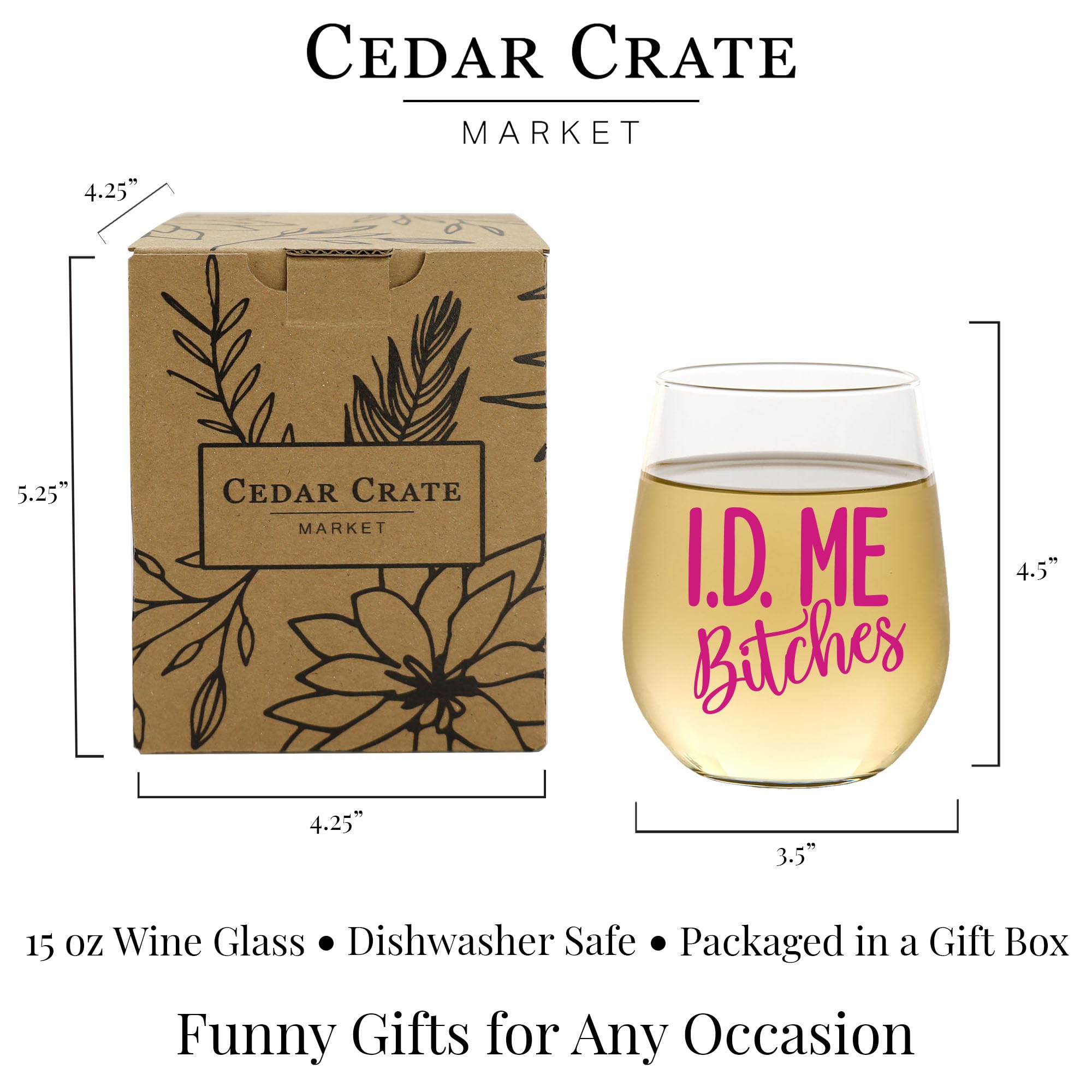 CEDAR CRATE MARKET gift box-wrapped wine glass, ready to give.