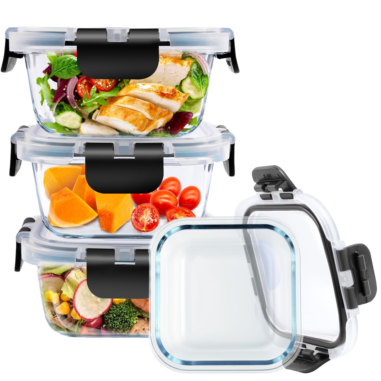 Cedarol bariatric 8oz glass containers set for easy portion control on the go.