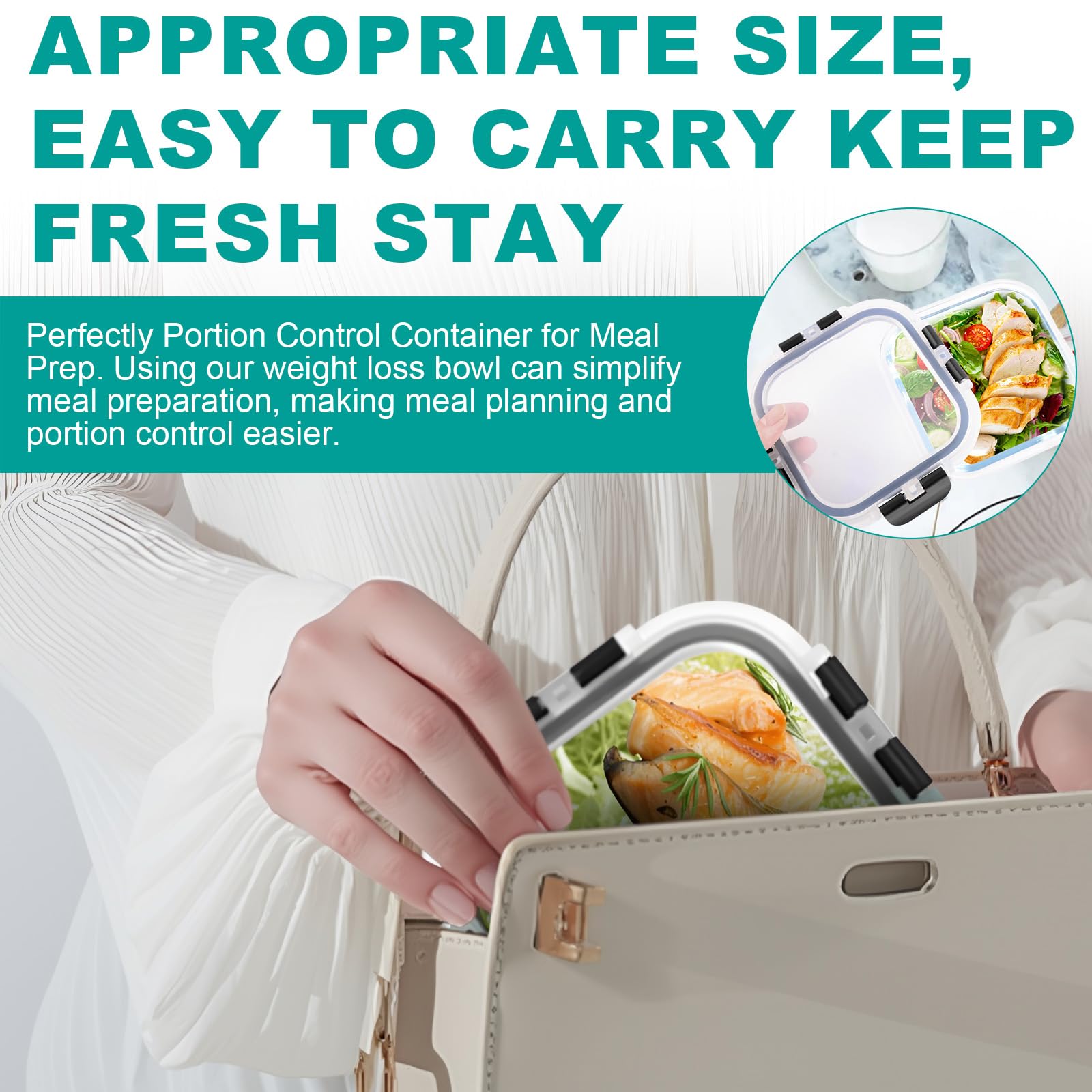 Cedarol portable meal prep set fits in bags for travel.