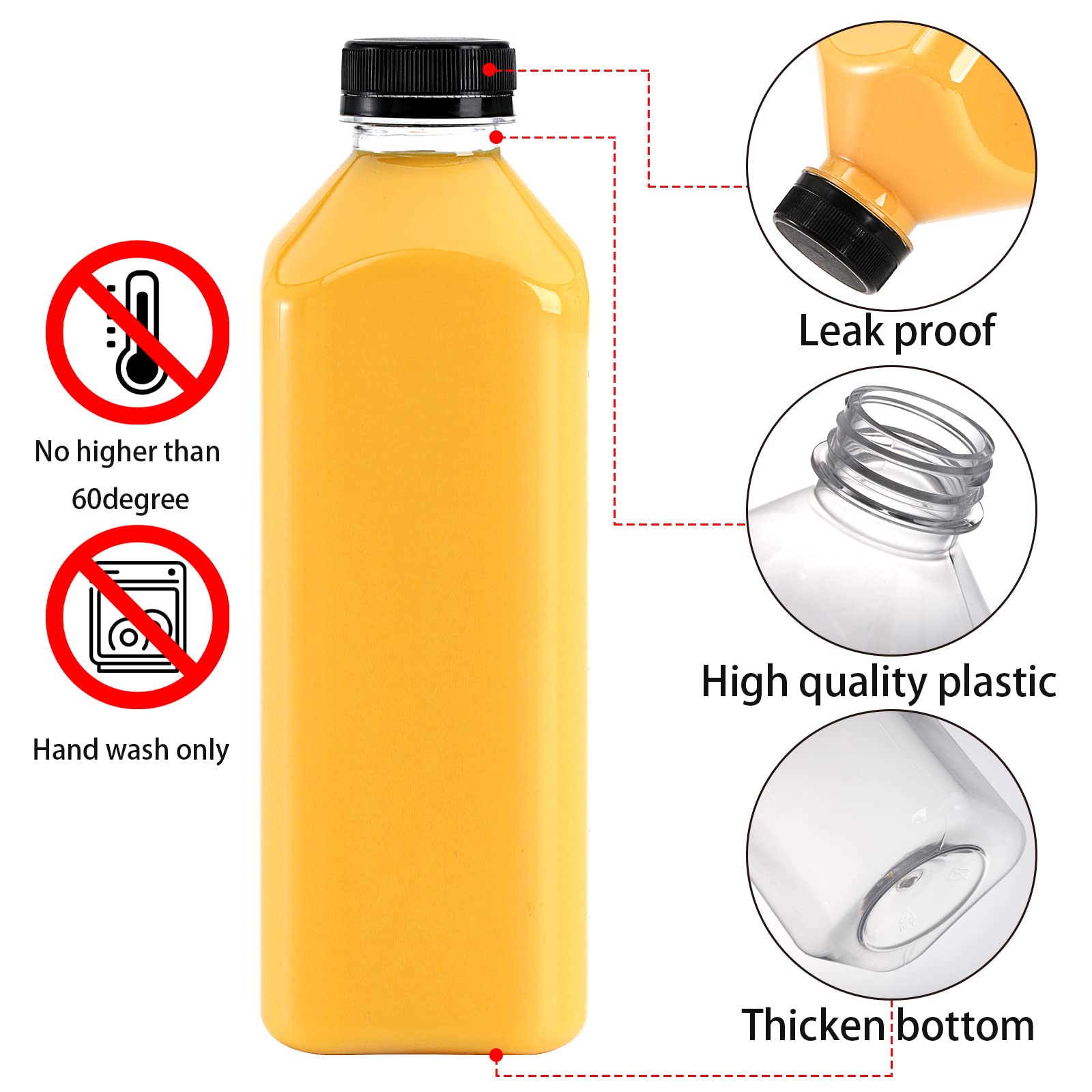 Cedilis clear 33oz bottle with tamper-seal for easy filling and safe storage.