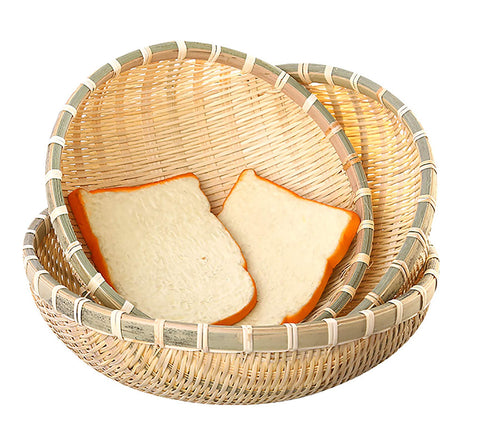 Cedilis bamboo basket tray 10-inch, sturdy U-shape, ideal for fruit or bread display
