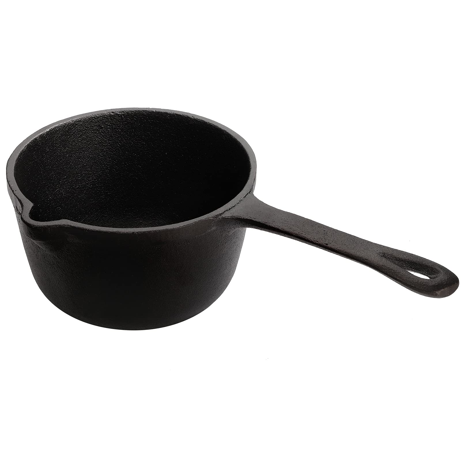 Cedilis 1 qt basting pot with long handle ready for grilling and sauce work.