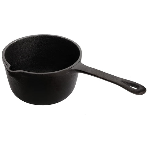 Cedilis 1 qt basting pot with long handle ready for grilling and sauce work.
